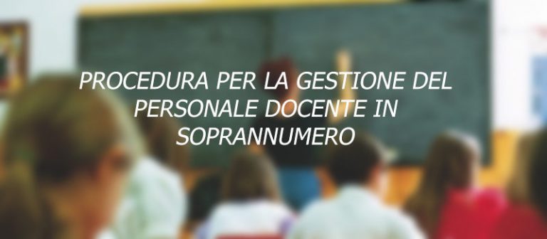 I DOCENTI SOPRANNUMERARI: PRESENTAZIONE DOMANDA E ...