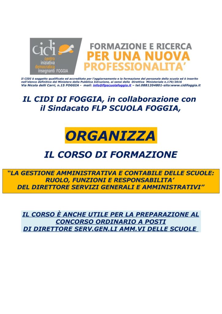 Corso Di Preparazione Alle Prove Del Concorso Ordinario A Posti Di Dsga