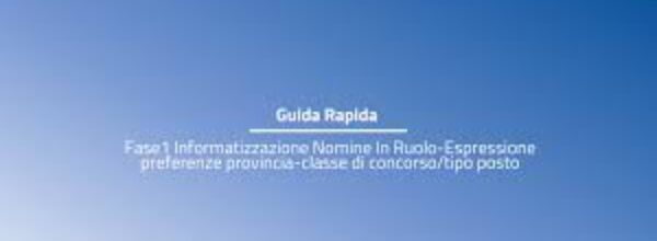 USR PUGLIA – : AVVISO PER SCELTA PROVINCIA DOCENTI UTILMENTE INCLUSI NELLE GRADUATORIE DI MERITO CONCORSUALI 1^ FASE