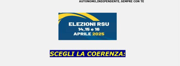 ELEZIONI PER IL RINNOVO DELLE RSU NELLE SCUOLE DAL 14 AL 16 APRILE 2025: CANDIDATI CON LE NOSTRE LISTE !