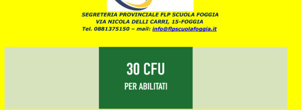 PERCORSI ABILITANTI: Bando per l’ammissione ai percorsi di formazione iniziale dei docenti ex  art. 13 DPCM 4 agosto 2023 – Corso 30 CFU – A.A. 2024/2025